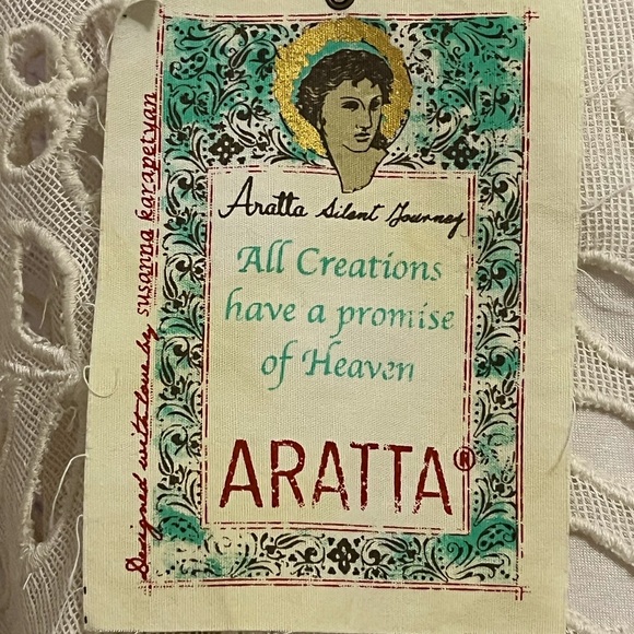 Aratta Cream Floral Pattern Cut Out 2 Piece Set - Picture 3 of 4